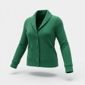 LL Bean Green Blazer Cardigan Med Academia Grandpacore‎ Preppy St. Patrick's